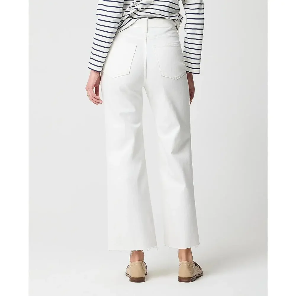 J.Crew White Wide Leg Cropped Jeans All Day Stretch NWT Size 29 BR051